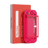 PlayVital ZealProtect Protective Case for Nintendo Switch Lite, Hard Shell Ergonomic Grip Cover for Switch Lite with Screen Protector & Thumb Grip Caps & Button Caps - Bright Pink - PSLYP3016