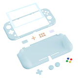 PlayVital ZealProtect Protective Case for Nintendo Switch Lite, Hard Shell Ergonomic Grip Cover for Switch Lite with Screen Protector & Thumb Grip Caps & Button Caps - Heaven Blue - PSLYP3018