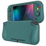 PlayVital ZealProtect Protective Case for Nintendo Switch Lite, Hard Shell Ergonomic Grip Cover for Switch Lite with Screen Protector & Thumb Grip Caps & Button Caps - Hunter Green - PSLYP3017