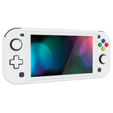 PlayVital ZealProtect Protective Case for Nintendo Switch Lite, Hard Shell Ergonomic Grip Cover for Nintendo Switch Lite with Screen Protector & Thumb Grip Caps & Button Caps - White - PSLYP3019