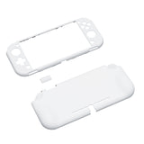 PlayVital ZealProtect Protective Case for Nintendo Switch Lite, Hard Shell Ergonomic Grip Cover for Nintendo Switch Lite with Screen Protector & Thumb Grip Caps & Button Caps - White - PSLYP3019