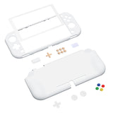 PlayVital ZealProtect Protective Case for Nintendo Switch Lite, Hard Shell Ergonomic Grip Cover for Nintendo Switch Lite with Screen Protector & Thumb Grip Caps & Button Caps - White - PSLYP3019