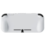 PlayVital ZealProtect Protective Case for Nintendo Switch Lite, Hard Shell Ergonomic Grip Cover for Nintendo Switch Lite with Screen Protector & Thumb Grip Caps & Button Caps - White - PSLYP3019