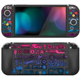 PlayVital ZealProtect Soft Protective Case for Switch OLED, Flexible Protector Joycon Grip Cover for Switch OLED with Thumb Grip Caps & ABXY Direction Button Caps - Deluxe Championship - XSOYV6049