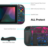 PlayVital ZealProtect Soft Protective Case for Nintendo Switch, Flexible Cover for Switch with Tempered Glass Screen Protector & Thumb Grips & ABXY Direction Button Caps - Deluxe Championship - RNSYV6055