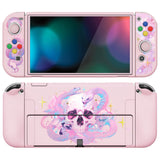 PlayVital ZealProtect Soft Protective Case for Switch OLED, Flexible Protector Joycon Grip Cover for Switch OLED with Thumb Grip Caps & ABXY Direction Button Caps - Celestial Serpent's Embrace - XSOYV6051