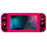 PlayVital ZealProtect Soft Protective Case for Nintendo Switch, Flexible Cover for Switch with Tempered Glass Screen Protector & Thumb Grips & ABXY Direction Button Caps - VV & Bright Pink - RNSYV6059