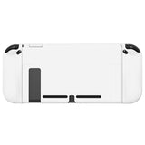 PlayVital ZealProtect Soft Protective Case for Nintendo Switch, Flexible Cover Protector for Nintendo Switch with Tempered Glass Screen Protector & Thumb Grip Caps & ABXY Direction Button Caps - White - RNSYM5014