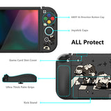 PlayVital ZealProtect Soft Protective Case for Switch OLED, Flexible Protector Joycon Grip Cover for Switch OLED with Thumb Grip Caps & ABXY Direction Button Caps - Fruit Road - XSOYV6058