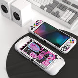 PlayVital ZealProtect Soft Protective Case for Switch OLED, Flexible Protector Joycon Grip Cover for Switch OLED with Thumb Grip Caps & ABXY Direction Button Caps - PP & VV - XSOYV6056