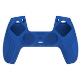 PlayVital Samurai Edition Blue Anti-slip Controller Grip Silicone Skin, Ergonomic Soft Rubber Protective Case Cover for PlayStation 5 PS5 Controller with Black Thumb Stick Caps - BWPF008