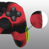PlayVital Samurai Edition Ergonomic Silicone Skin Protective Case for Nintendo Switch Pro Controller, Soft Anti-slip Controller Grip Protector for Nintendo Switch Pro with Thumb Grip Caps - Black & Red - EBNPP012