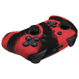 PlayVital Samurai Edition Ergonomic Silicone Skin Protective Case for Nintendo Switch Pro Controller, Soft Anti-slip Controller Grip Protector for Nintendo Switch Pro with Thumb Grip Caps - Black & Red - EBNPP012