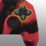 PlayVital Samurai Edition Ergonomic Silicone Skin Protective Case for Nintendo Switch Pro Controller, Soft Anti-slip Controller Grip Protector for Nintendo Switch Pro with Thumb Grip Caps - Black & Red - EBNPP012