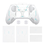 PlayVital Stellar Mecha Silicone Cover Skin for Xbox Series X/S Controller, Anti-slip Grip Protector with Thumb Grips & Sticker for Xbox Core Wireless Controller - White & Frost Gray - SAXX3P002