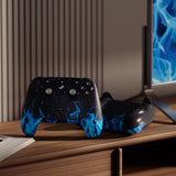 PlayVital for Steam Controller 2 Skin (3-Pack) - Protective Vinyl Decal Sticker Cover for Steam Controller Accessories, No Residue, Scratch-Resistant - Blue Flame - GCASC002