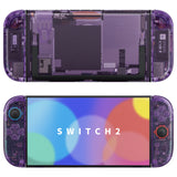 eXtremeRate DIY Replacement Full Set Shells with Buttons for Nintendo Switch 2 - Deluxe Version - Clear Atomic Purple - QGRNTM001
