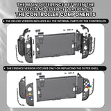 eXtremeRate DIY Replacement Full Set Shells with Buttons for Nintendo Switch 2 - Deluxe Version - Clear Slate Black - QGRNTM002