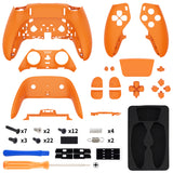 eXtremeRate Orange Full Set Housing Shell with Buttons Touchpad Cover Compatible with ps5 Edge Controller, Custom Replacement Decorative Trim Shell Front Back Plates Compatible with ps5 Edge Controller - QRHEGP002