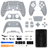 eXtremeRate New Hope Gray Full Set Housing Shell with Buttons Touchpad Cover Compatible with ps5 Edge Controller, Custom Replacement Decorative Trim Shell Front Back Plates Compatible with ps5 Edge Controller - QRHEGP005