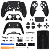 eXtremeRate Black Full Set Housing Shell with Buttons Touchpad Cover Compatible with ps5 Edge Controller, Custom Replacement Decorative Trim Shell Front Back Plates Compatible with ps5 Edge Controller - QRHEGP006