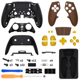 eXtremeRate Wood Grain Full Set Housing Shell with Buttons Touchpad Cover Compatible with ps5 Edge Controller, Custom Replacement Decorative Trim Shell Front Back Plates Compatible with ps5 Edge Controller - QRHEGS001