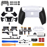 eXtremeRate RISE4 Plus MAX Back Paddles Kit with Clicky Trigger Stops & Rubberized Grip for PS5 Controller BDM-010/020 - White Black - Black - HKCPFM004