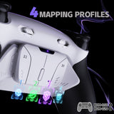 eXtremeRate RISE4 Plus MAX Back Paddles Kit with Clicky Trigger Stops & Rubberized Grip for PS5 Controller BDM-010/020 - White Black - White - HKCPFM003