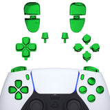 eXtremeRate Replacement D-pad R1 L1 R2 L2 Triggers Share Options Face Buttons, Chrome Green Full Set Buttons Compatible with ps5 Controller BDM-030/040/050 - Controller NOT Included - JPF2006G3