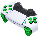 eXtremeRate Replacement D-pad R1 L1 R2 L2 Triggers Share Options Face Buttons, Chrome Green Full Set Buttons Compatible with ps5 Controller BDM-030/040/050 - Controller NOT Included - JPF2006G3