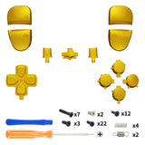 eXtremeRate Replacement D-pad R1 L1 R2 L2 Triggers Share Options Home Face Buttons Compatible with ps5 Edge Controller, Chrome Gold Full Set Buttons Compatible with ps5 Edge Controller - JXTEGD001