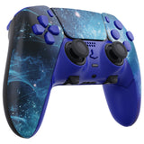 eXtremeRate Blue Nebula Full Set Housing Shell with Buttons Touchpad Cover Compatible with ps5 Edge Controller, Custom Replacement Decorative Trim Shell Front Back Plates Compatible with ps5 Edge Controller - QRHEGT005