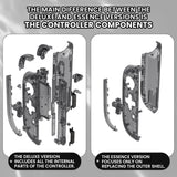 eXtremeRate D-Pad Version Replacement Full Set Shell Case with Buttons for Joycon 2 of Nintendo Switch 2 - Deluxe Version - Clear Slate Black - SZMNTM002
