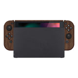 PlayVital Wooden Grain Back Cover for NS Switch Console, NS Joycon Handheld Controller Separable Protector Hard Shell, Soft Touch Customized Dockable Protective Case for NS Switch - NTS202