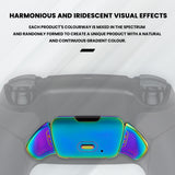 eXtremeRate Rainbow Aura Blue & Purple Real Metal Buttons (RMB) Version RISE 2.0 Remap Kit for PS5 Controller BDM-010/020 - Rubberized White Black - XPFJ7012