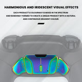 eXtremeRate Rainbow Aura Blue & Purple Real Metal Buttons (RMB) Version RISE4 Remap Kit for PS5 Controller BDM-030/040/050 - Rubberized New Hope Gray & Classic Gray - YPFJ7013G3