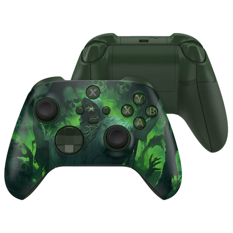 eXtremeRate ASR Version Performance Rubberized Full Set Shell Buttons with Redesigned Grip Diamond Texture Handles Backplate Case for Xbox Series X/S & Xbox Core Controller - Dark Carnival - GVNX3T002