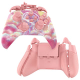 eXtremeRate ASR Version Performance Rubberized Full Set Shell Buttons with Redesigned Grip Diamond Texture Handles Backplate Case for Xbox Series X/S & Xbox Core Controller - Pinky Jellyfish Heaven - GVNX3T003
