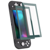 eXtremeRate 2 Pack Hunter Green Border Transparent HD Saver Protector Film, Tempered Glass Screen Protector for Nintendo Switch Lite [Anti-Scratch, Anti-Fingerprint, Shatterproof, Bubble-Free] - HL741