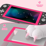 eXtremeRate 2 Pack Bright Pink Border Transparent HD Saver Protector Film, Tempered Glass Screen Protector for Nintendo Switch Lite [Anti-Scratch, Anti-Fingerprint, Shatterproof, Bubble-Free] - HL740