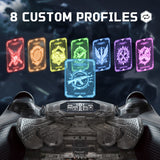 eXtremeRate BEYOND Back Paddles Kit with OLED Display & Redesigned Ergonomic Grips for PS5 Edge Controller - Rubberized Clear & Black - BYNEGU006