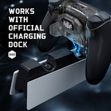 eXtremeRate BEYOND Back Paddles Kit with OLED Display & Redesigned Ergonomic Grips for PS5 Edge Controller - Rubberized Clear & Black - BYNEGU006