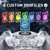 eXtremeRate BEYOND Back Paddles Kit with OLED Display & Redesigned Ergonomic Grips for PS5 Edge Controller - Rubberized Clear & Gray - BYNEGU005