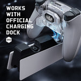 eXtremeRate BEYOND Back Paddles Kit with OLED Display & Redesigned Ergonomic Grips for PS5 Edge Controller - Rubberized Clear & Gray - BYNEGU005
