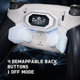 eXtremeRate BEYOND Back Paddles Kit with OLED Display & Redesigned Ergonomic Grips for PS5 Edge Controller - Rubberized White & Black - BYNEGU003