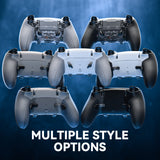 eXtremeRate Beyond-ARC Bottom Shell Kit with Rubberised Grip for PS5 Edge Controller - White & Gray - CKREGU006