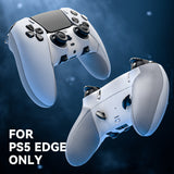 eXtremeRate Beyond-ARC Bottom Shell Kit with Rubberised Grip for PS5 Edge Controller - White & Gray - CKREGU006