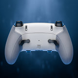 eXtremeRate Beyond-ARC Bottom Shell Kit with Rubberised Grip for PS5 Edge Controller - White & Gray - CKREGU006