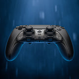 eXtremeRate Beyond-ARC Bottom Shell Kit with Rubberised Grip for PS5 Edge Controller - Clear & Black - CKREGU005