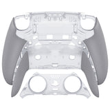 eXtremeRate Beyond-ARC Bottom Shell Kit with Rubberised Grip for PS5 Edge Controller - Clear & Gray - CKREGU004